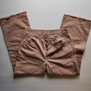 American Eagle Wide Leg Crop dusty pink Size 6 Long